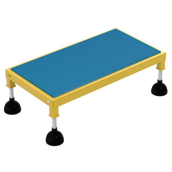 Portable Adj.Stand, 19x36, Low Ergo Deck, 8.75 Overall Height, Steel, Yellow